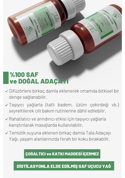 Tala Adaçayı Acı Elma Uçucu Yağı %100 Saf Ve Doğal 10 ML
