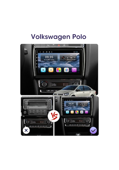 VOLKSWAGEN POLO 7 ANDROİD 12 MULTİMEDYA CARPLAY 4GB/64GB 9 İNC HD IPS EKRAN PARK KAMERASI HEDİYELİ