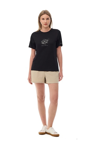 Columbia Csc W Splattered Ss Tee Kadın Yuvarlak Yaka Tişört Siyah Cs0490