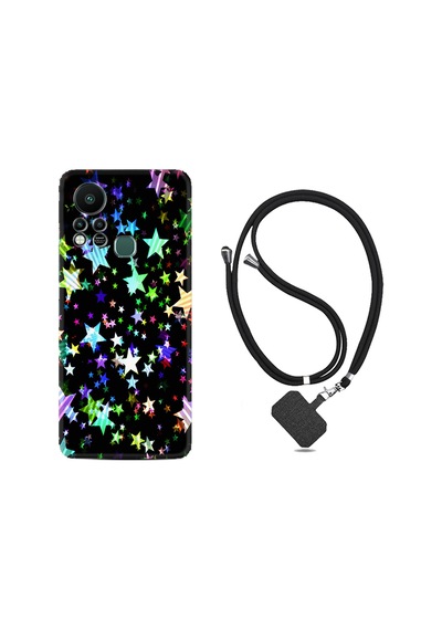 Infinix Hot 11S Kılıf İpli Boyun Askılı Desenli Silikon Yıldızlar 1601