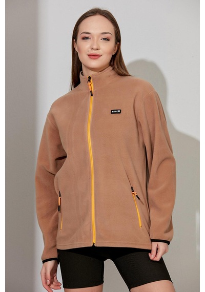 Alexandergardı Fermuarlı Oversize Polar E21-81101 Bej