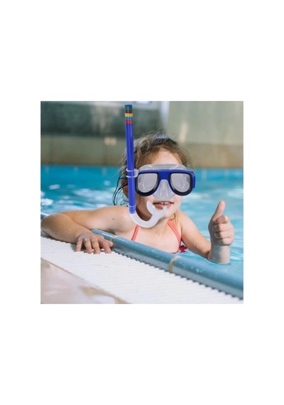Çocuklar İçin Renkli Yüzme Seti - Gözlük Ve Snorkel Açık Bej