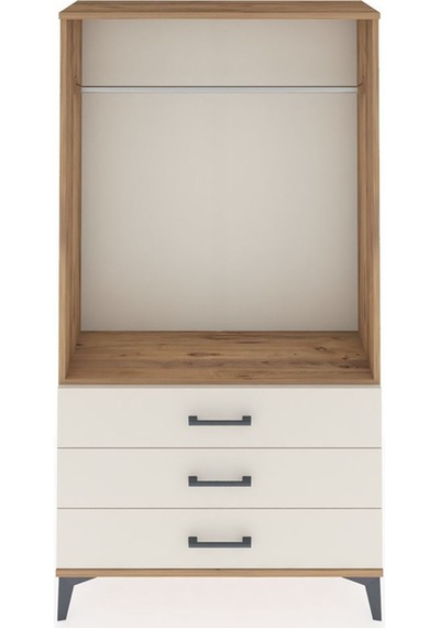 Arges Dolap Tek Raflı 3 Çekmeceli Tek Askılı 88x30x163 Çam-aytaşı Atlas Çam