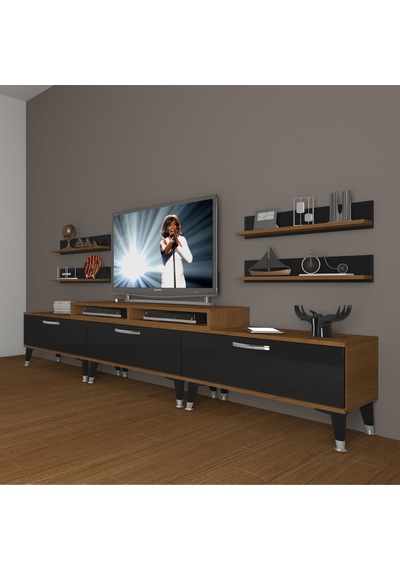 Decoraktiv Ekoflex 270r Slm Silver Tv Ünitesi Tv Sehpası Ceviz - Siyah