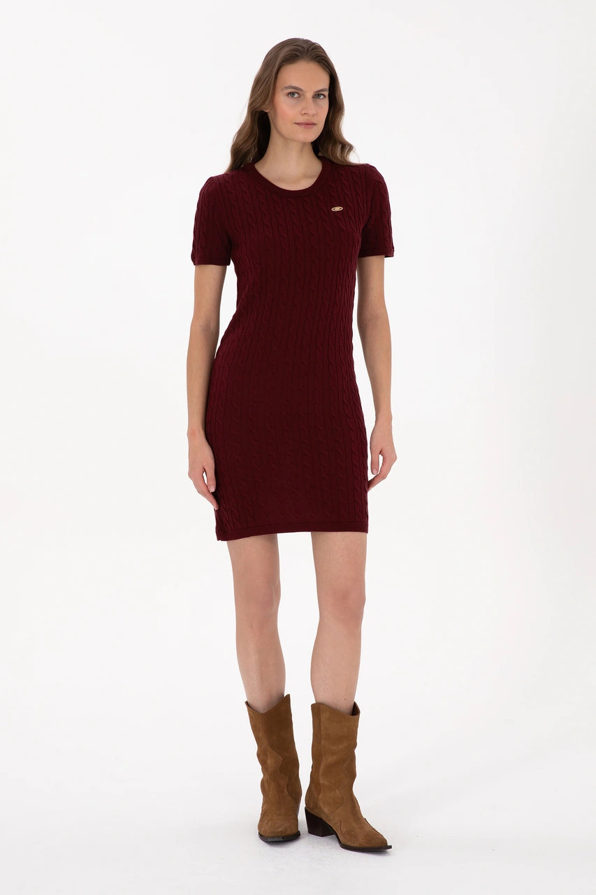 U.s. Polo Assn. Kadın Bordo Elbise Triko 50309538-vr014 Bordo