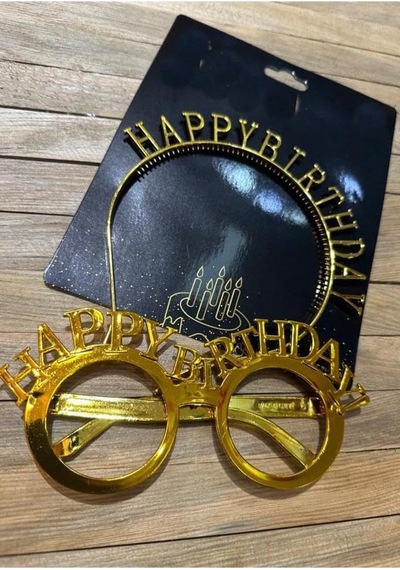 Beysüs Happy Birthday Tac Gözlük Set Gold Diğer