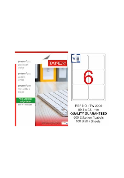 Tanex Tw-2006 Laser Etiket 99.1 X 93.1MM