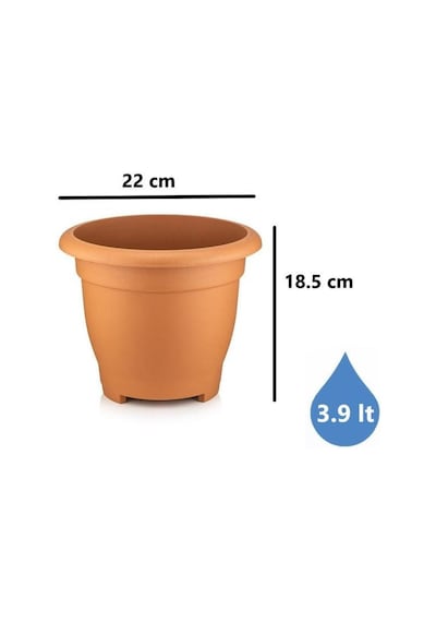 Omnipazar So-vhs3 Dekoratif Vaha Saksı İç Ve Dış Mekan 3.9 Litre No 3 Kiremit 108