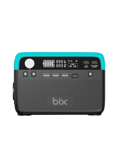 Bix Ps60k Taşınabilir Güç Kaynağı - Ac/dc/usb, Güneş Paneli Uyumlu - 192wh 300w 230v 50hz Taşınabili Siyah