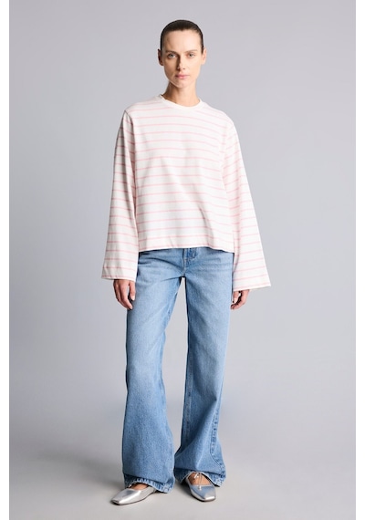 Defacto %100 Pamuk Regular Fıt Bisiklet Yaka Çizgili Tunik G0378ax26sppn105 Pembe-pn105