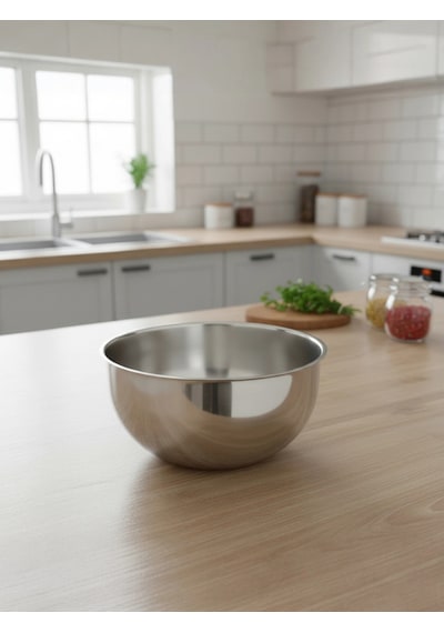 Mybru 430 Paslanmaz Çelik Karıştırma Kabı 19 Cm Çırpma Yoğurma Hamur Salata Pişirme Kasesi Metalik Gri