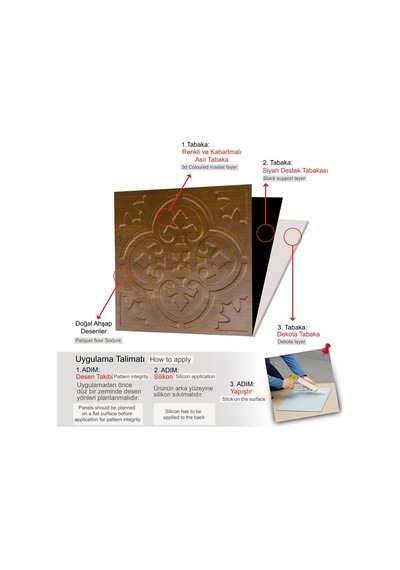 3 Boyutlu Duvar Paneli Kabartmalı Solo Desen Pvc 41x41 Cm/ 6 Adet /1 M² Altın Meşe