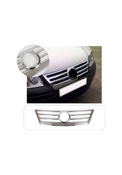 Volkswagen Caddy Uyumlu 2003-2010 Ön Panjur Formlu Paslanmaz Çelik