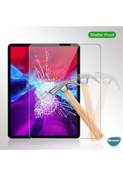 Microsonic Apple Uyumlu iPad Pro 12.9 `` 2022 6. Nesil (A2436-A2764-A2437-A2766) Temperli Cam Ekran Koruyucu