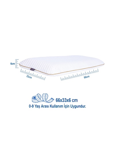 Visco Ortopedik Sensitive Baby Çocuk Yastığı 66 x 33 x 6 CM Beyaz