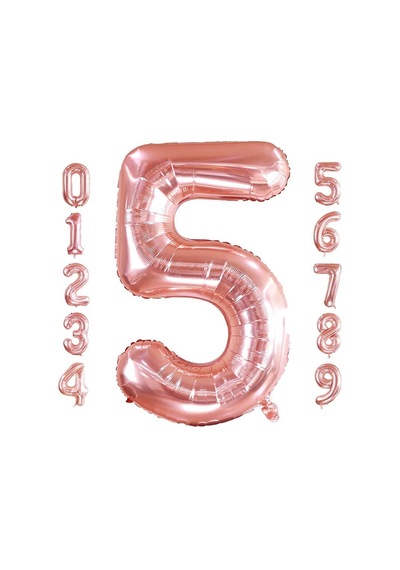 Rakam Folyo Balon 34 İnç 76-82 Cm Rose Gold, 5 Genel