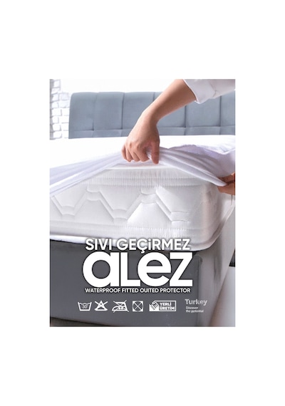 Alez 120x200 Cm 1 Adet Ve 1 Adet Yastık Alezi Set Beyaz
