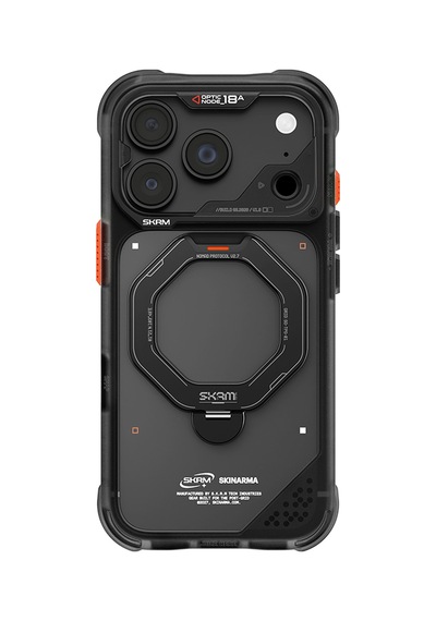 Apple iPhone 18 Pro Uyumlu Kılıf M-safe Şarj Özellikli Standlı Skinarma Saturn Kapak Siyah