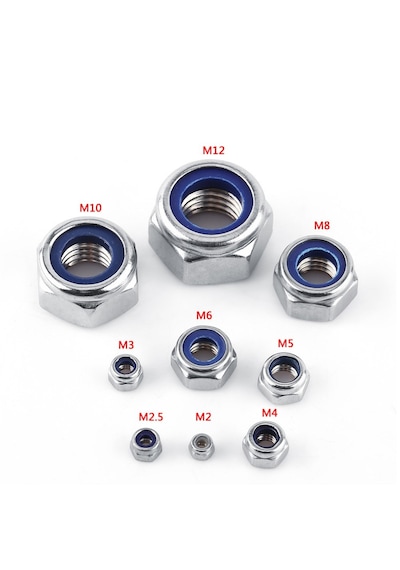Paslanmaz Fiberli Somun. M8. 50 Adet. 8mm.