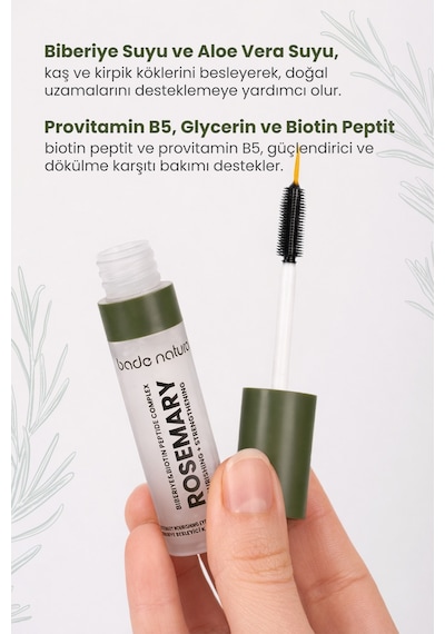 Bade Natural Besleyici Ve Güçlendirici Biberiye Kaş Kirpik Bakım Serumu