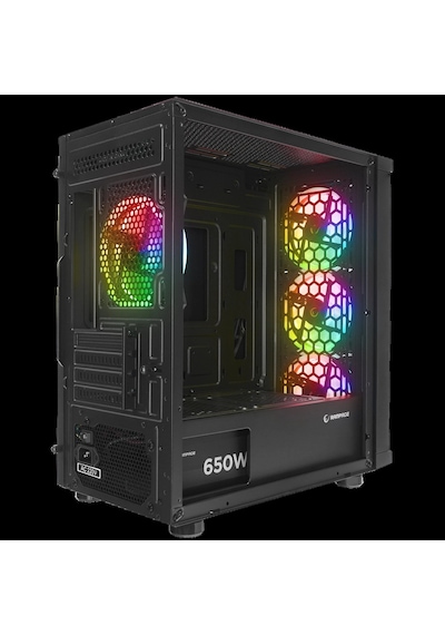 Rampage Vega V2 650w 80 Plus Bronze M-atx Temperli Camlı 4 12cm Rgb Fan Gaming Oyuncu Kasası Rampag