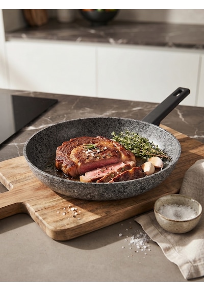 Silver Stone Ultra Güçlü Granit Tava 30 Cm Gümüş- Siyah