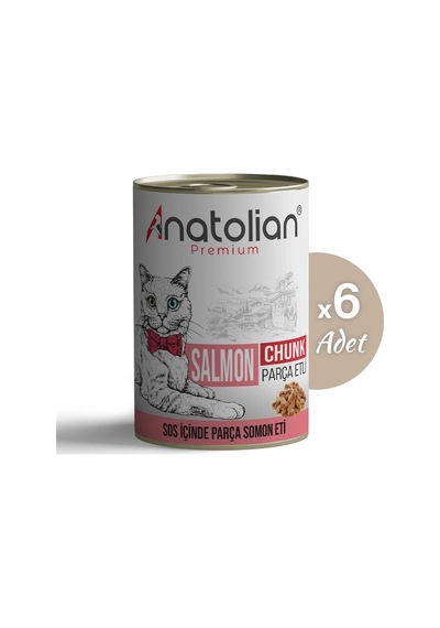 Anatolian Premium Somonlu Parça Etli Yetişkin Kedi Konservesi 6 x 400 G