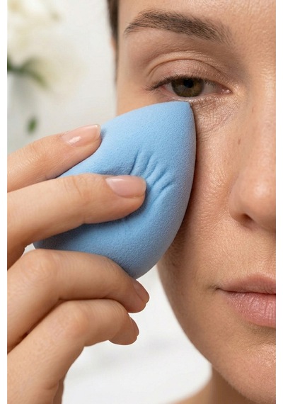 Makyaj Süngeri Mavi Beauty Blender Fondöten Ve Kapatıcı Uygulama Süngeri, 6 Cm