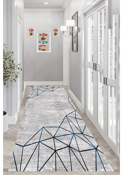 Eliana Home Dijital Baskı Yıkanabilir Kaymaz Taban Salon Halısı Ve Yolluk Rv014-fnl268 Gri