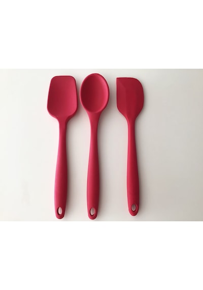 Pink Rose Bybirgul Büyük Boy Silikon Spatula & Kaşık Set
