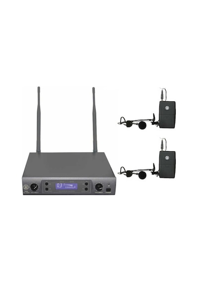 Ten, Topp Pro Tmw U2-100lthsgt Uhf Kablosuz Mikrofon Seti Çift Kanal 2 Yaka + Headset Profesyonel Sistem