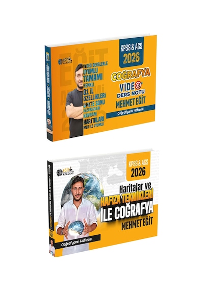 2026 Kpss Ags Haritalar Ve Hafıza Teknikleri Ile Coğrafya + Ders Notu 2 Li Set Mehmet