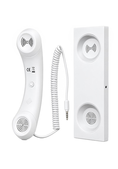 Powermaster Retro-nostaljik 3.5mm Girişli lik Beyaz Telefon Ahizesi