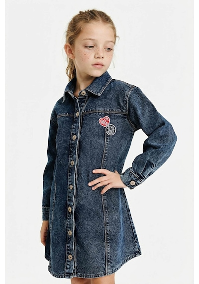 Defacto Kız Çocuk Uzun Kollu Jean Elbise G6931a826spnm28 Mavi-nm28