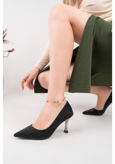Nesilshoes Nesil Shoes Özma 6177 Siyah Topuklu Kadın Stiletto