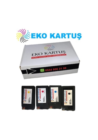 Eko Kartuş Hp D9L18A 4 Renk 953XL Uyumlu Kartuş,
