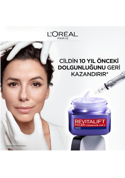 L'Oreal Paris Revitalift Filler Dolgunlaştırıcı Gece Kremi 50 ML