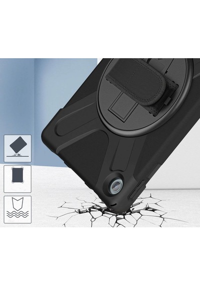 Lenovo Uyumlu Tab M10 Plus 3. Jenerasyon Tb-125fu Tb-128fu Defender Askılı Zırhlı Tank Case