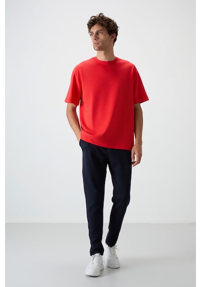 Tommy Life Fiesta - Lacivert Pamuklu Kalın Yumuşak Dokulu Oversize Fit Basic Erkek Eşofman Takım - 85251 Kırmızı - Lacivert Tommy Life Fiesta - Lacivert Pamuklu Kalın Yumuşak Dokulu Oversize Fit Basic Erkek Eşofman Takım - 85251 Kırmızı - Lacivert