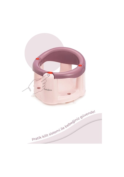 Babyjem Önden Açılır Banyo & Mama Oturağı Mürdümm Çok Renkli
