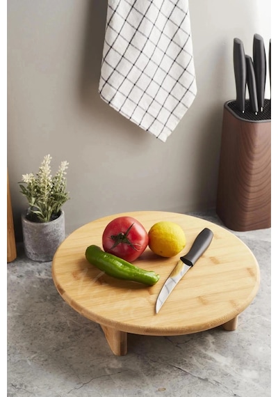 Prestij Bambu Ayaklı Kesme & Sunum Tahtası 30 Cm Renkli