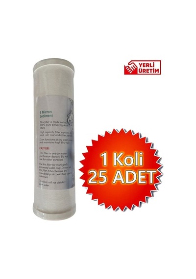 Aqua Bella Su Arıtma Cihazı Filtresi Kapaklı Sediment 25 Adet