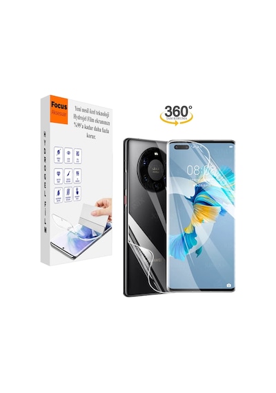 Huawei Mate 30 Pro Uyumlu 2in1 Kırılmaz Cam Özel Kesim Hydrogel Film