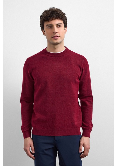 Back And Bond Bordo Regular Fit Bisiklet Yaka Triko Kazak