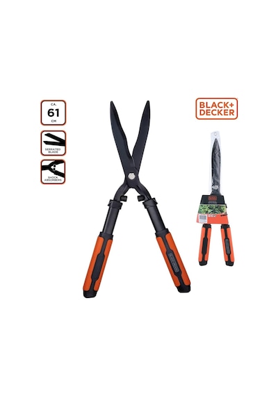 Çit Makası - Dişli Çelik Bıçak - 61 Cm - Siyah/turuncu