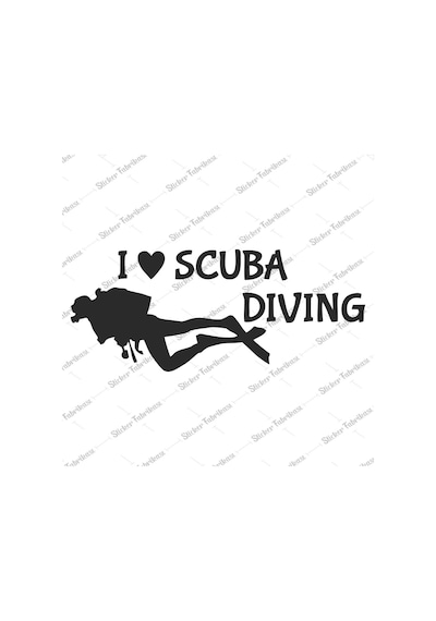 I Love Scuba Diving Dalış Dalgıç Sticker 00895