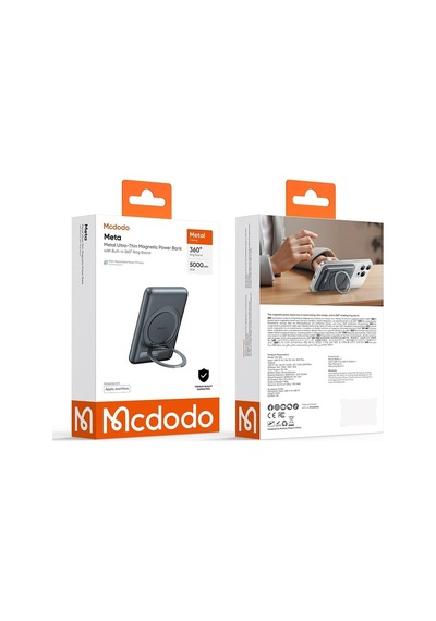 Mc-8361 5000mah 20w 360 Halka Standlı Metal Manyetik Powerbank