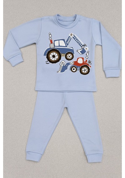 Aden Kids Çocuk Mevsimlik Penye Pijama Takımı Bebek Mavi