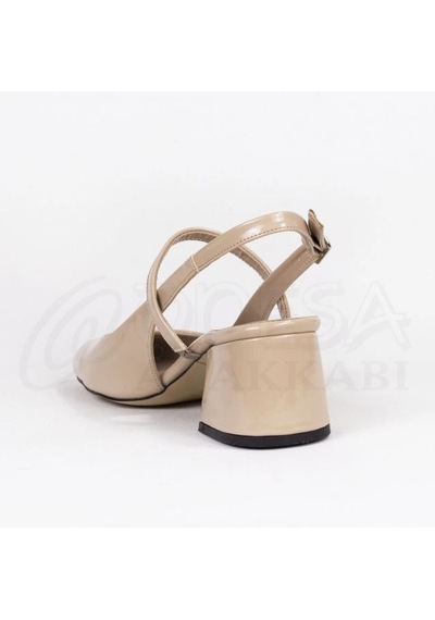 Mergenshoes Mf301 Ten Üstten Bantlı Kadın Topuklu Ayakkabı Ten