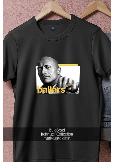 Oversize Ballers Yabancı Dizi Tasarımlı Unisex T-shirt Siyah